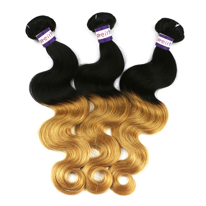 Blonde Black Ombre Hair Body Wave Hairstyles Color 1B/27